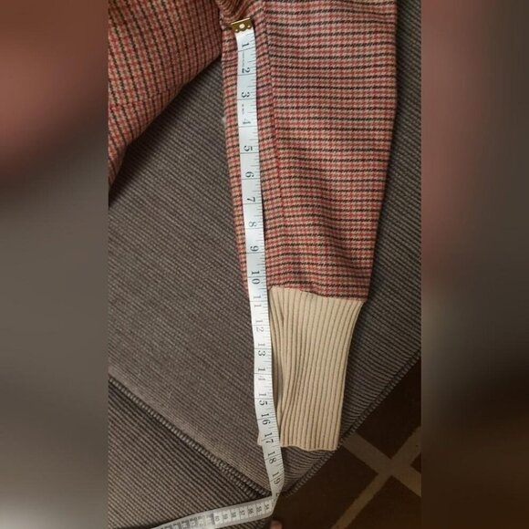 Dark Academia Blazer Plaid Wool with Rib Knit Trim Vintage Library Style - Picture 14 of 14